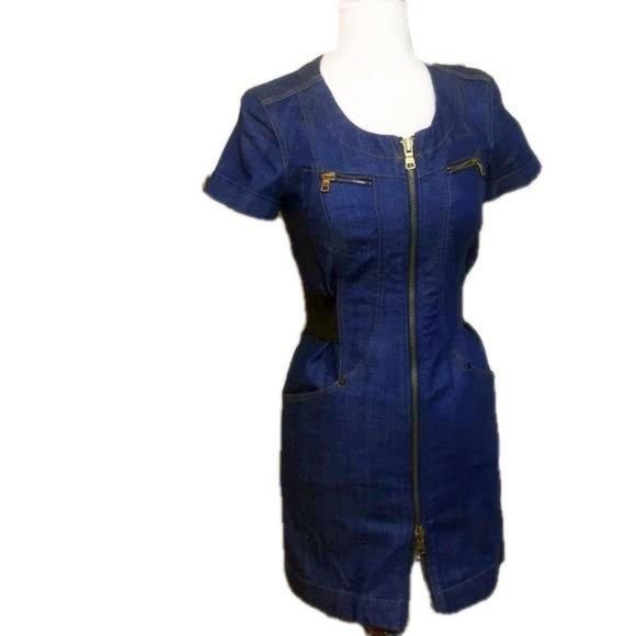 A/X Armani Exchange Dresses & Skirts - AX Armani Exchange Denim Zip Front Dress P 0